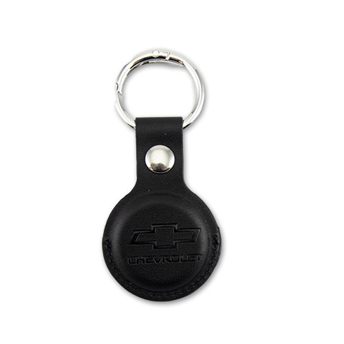 Chevy Bowtie Leather Airtag Case Keychain