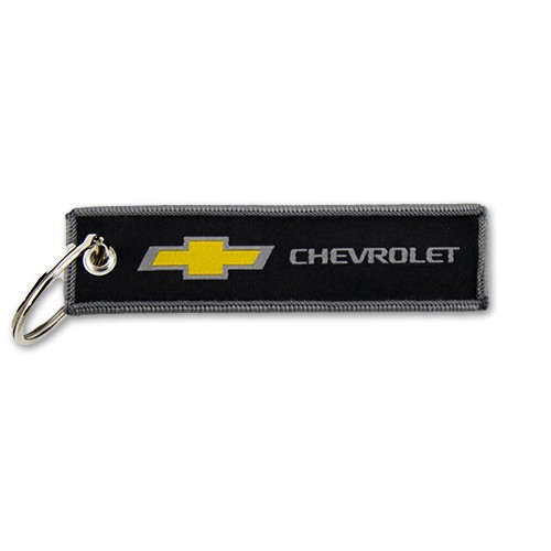 Chevrolet 2-Sided Woven Keychain with Gold Bowtie 