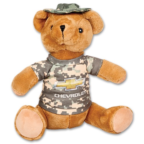 Chevrolet Digital Camo Teddy Bear with Gold Bowtie 