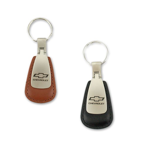 Chevrolet Leather Teardrop Key Tag with Bowtie