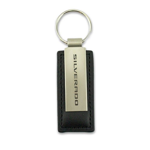 Chevy Silverado Metal/Leather Key Tag