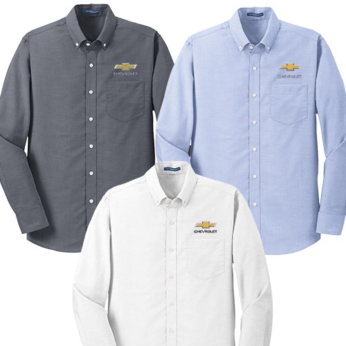 Chevy Superpro Oxford Dress Shirt with Gold Bowtie