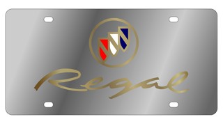 Buick Regal Gold Logo Stainless Steel License Plate