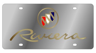 Buick Riviera License Plate Gold Logo