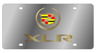 Cadillac XLR License Plate - Stainless Gold Font