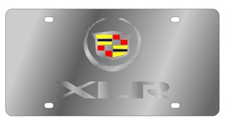 Cadillac XLR License Plate - Stainless Silver Font