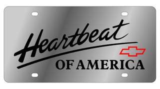 Chevy Heartbeat Of America Stainless Style License Plate