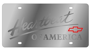 Chevy Heartbeat Of America Stainless Style License Tag