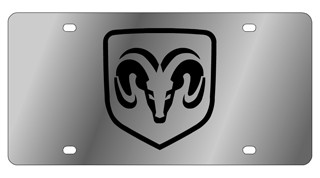 Ram Black Framed Stainless Steel License Plate 