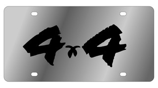 Dodge 4 x 4 Brushed Stainless Steel License Plate 