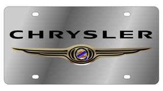 Dodge Chrysler License Plate with Black Font
