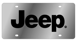 Jeep Black Font Stainless Steel License Plate 