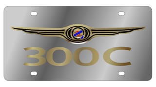 Chrysler 300C Stainless Steel License Plate Gold Font