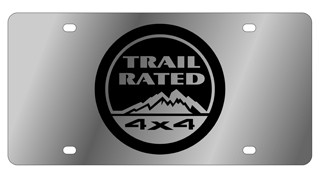 Jeep Trail Rated License Plate with Black Logo
