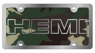 HEMI outline - License Plate - Stainless Style
