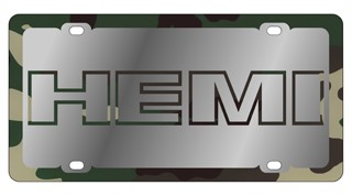 HEMI outline - License Plate - Stainless Style