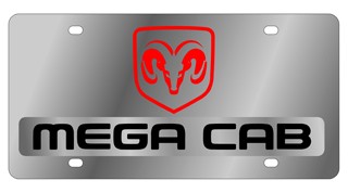 Dodge Mega Cab Stainless Steel License Plate 