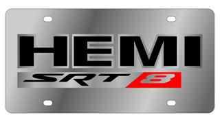 HEMI with SRT 8 Stainless Steel License Plate