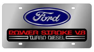 Ford Power Stroke V8 Stainless Steel License Plate 