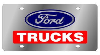 Ford Trucks License Plate with Red Badge