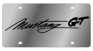 Ford Mustang GT Script Stainless Steel License Plate
