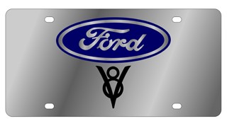 Ford V8 Stainless Steel License Plate 
