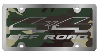Camo 4x4 Offroad - License Plate - Stainless Style