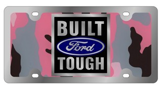 Built Ford Tough - License Plate - Stainless Style