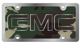Camo GMC - License Plate - Stainless Style