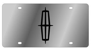 Lincoln License Plate with Black Logo