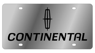Lincoln Continental License Plate with Black Font