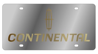 Lincoln Continental License Plate with Gold Font