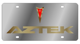 Pontiac Aztek License Plate - Stainless Style