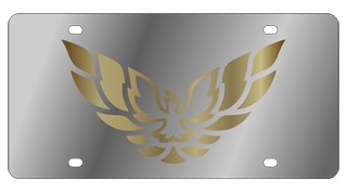 Pontiac Firebird License Plate with Gold Logo