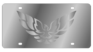 Pontiac Firebird License Plate with White Logo