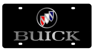 Buick Lazer-Tag License Plate Silver Font