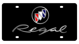 Buick Regal Lazer-Tag License Plate Silver Font