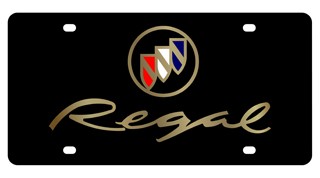 Buick Regal Lazer-Tag License Plate Gold Font