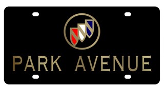 Buick Park Avenue Lazer-Tag License Plate Gold Font
