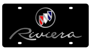 Buick Riviera Lazer-Tag License Plate Silver Script