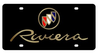 Buick Riviera Lazer-Tag License Plate Gold Script
