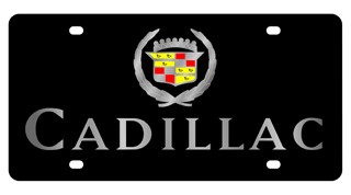 Cadillac Lazer-Tag License Plate Silver Emblem