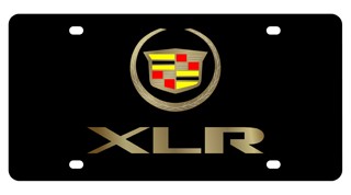Cadillac XLR Lazer-Tag License Plate Gold Logo