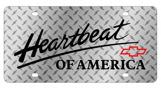 Chevrolet "Heartbeat Of America" License Plate - Lazer Style