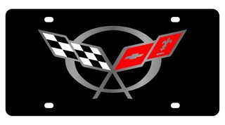 Chevrolet Corvette C5 Flags License Plate - Lazer Style