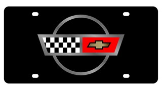 Chevrolet Corvette C4 Flags Lazer-Tag License Plate 