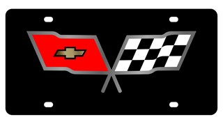Chevrolet Corvette C3 Flags Lazer-Tag License Plate 