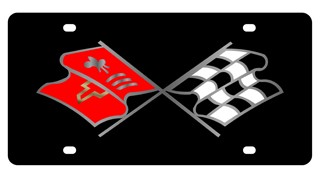 Chevrolet Corvette C2 Nostalgia Flags Lazer-Tag License Plate 
