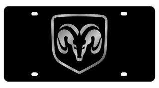 Dodge Ram Silver Framed Lazer-Tag License Plate