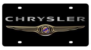 Chrysler Lazer-Tag License Plate Silver Font